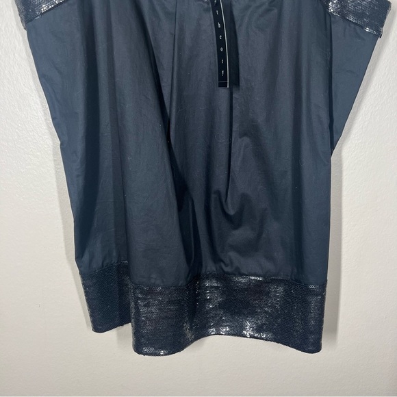 Theory Womens Tressia S Sleeveless Black Sequin Tank Top Size Large NWT - Picture 3 of 9